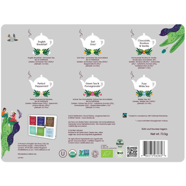 Συλλογή Για Δώρο | Organic Luxury Gift Tin - 36 Tea Bag - 6 different flavours | 36 φακελάκια