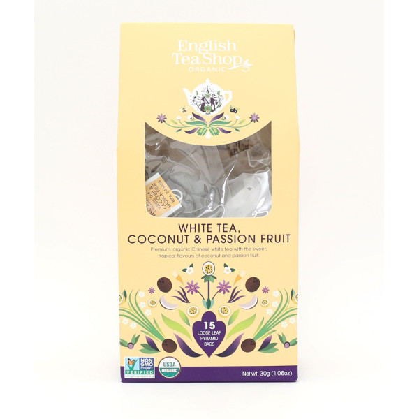 Λευκό Τσάι, Καρύδα και Φρούτα του Πάθους | White Tea, Coconut & Passion Fruit | 15 pyramids