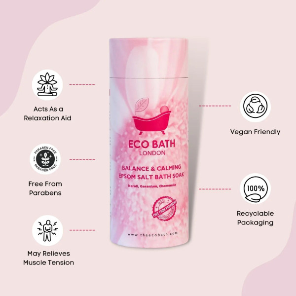 Αλατα Μπάνιου για Ισορροπία & Χαλάρωση | Balance and Calming Epsom Salt Bath Soak | Tube 1000gr