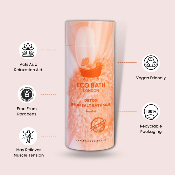 Αλατα Μπάνιου για Αποτοξίνωση | Detox Epsom Salt Bath Soak - Tube 1000gr