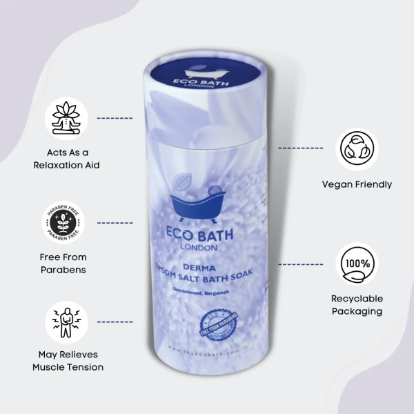 Αλατα Μπάνιου Αισθησιακά | Derma Epsom Salt Bath Soak - Tube 1000gr