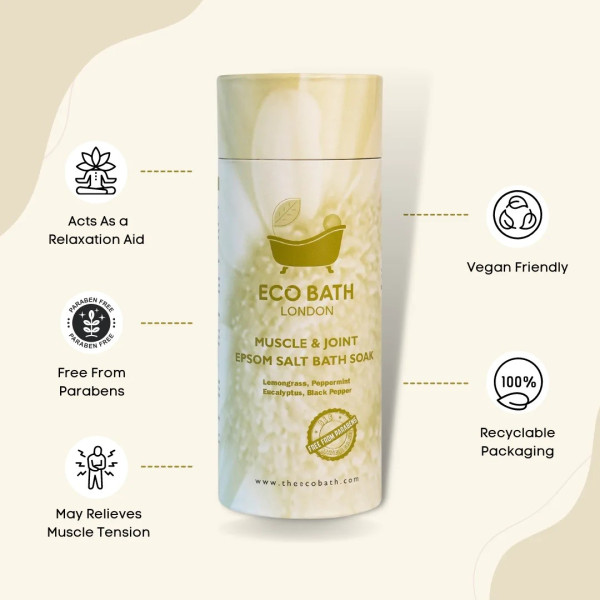 Αλατα Μπάνιου για Μύες & Αρθρώσεις | Muscle & Joint Epsom Salt Bath Soak - Tube 1000gr