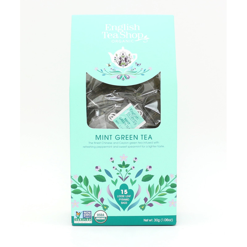Βιολογικό - Πράσινο Τσάι με Μέντα | Mint Green Tea Loose Leaf |15 Pyramid Tea Bags Βιολογικό - Πράσινο Τσάι με Μέντα | Mint Green Tea Loose Leaf |15 Pyramid Tea Bags