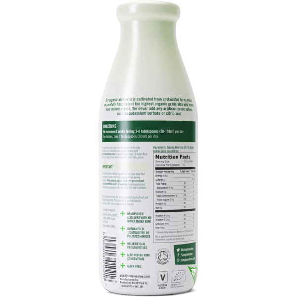 Simplee Aloe - 100% Βιολογικός Χυμός Αλόης | 500ml
